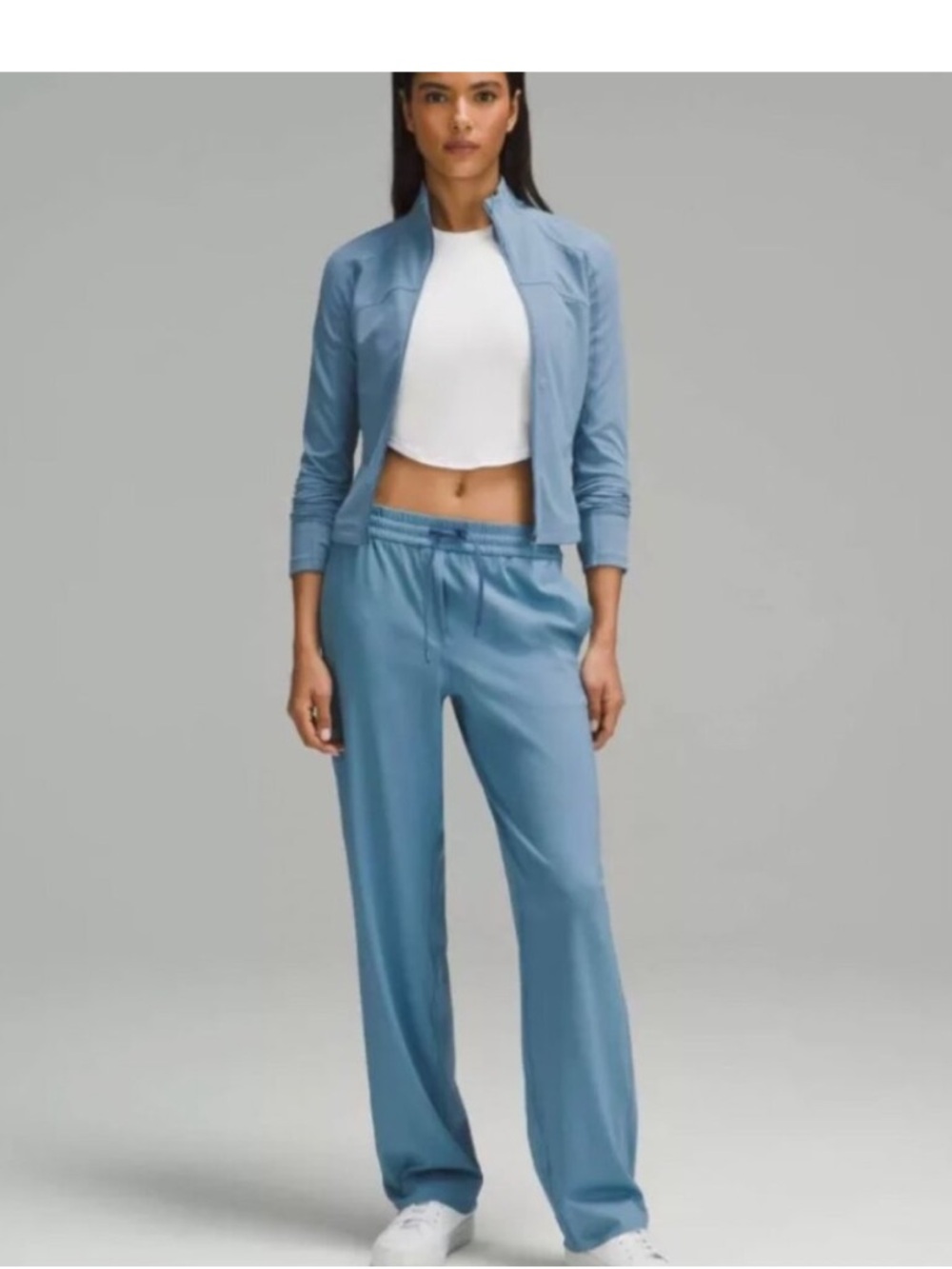 Lululemon Luxtreme Straight-Leg Mid-Rise Pants Trouser Utility Blue Travel City